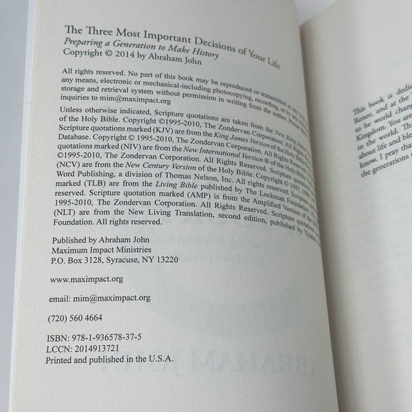 The Three Most Important Decisions Of Your Life: Preparing A Generation by John - Picture 2 of 5
